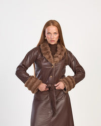 Isabelle Faux Leather With Fur Jacket
